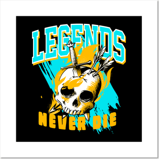 Legends Never Die Aqua Retro Posters and Art